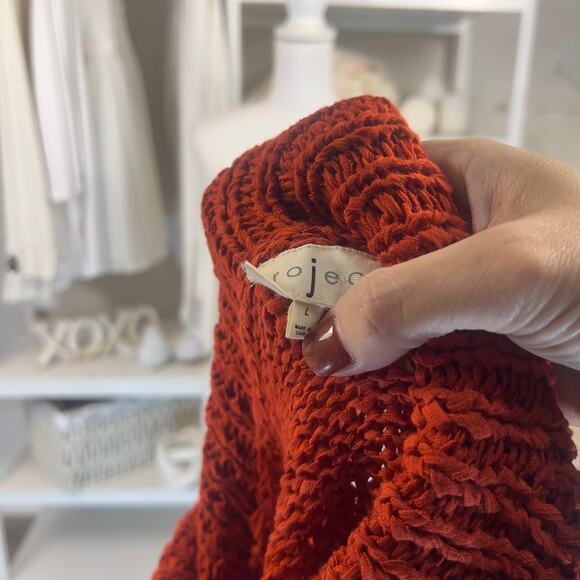 Project Women's SIze L Orange Chunky Knit Cowlneck Sweater #3178 - Picture 8 of 8